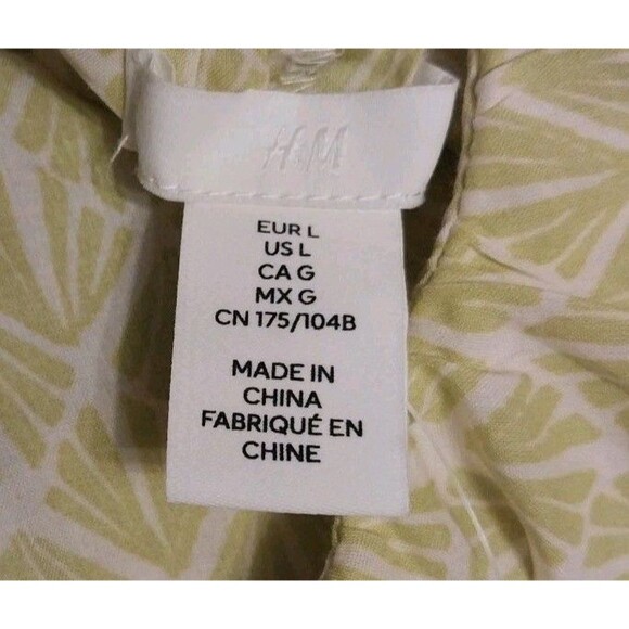 H&M Flounce Trim Sundress Sz L Vibrant Bright Yellow Beachy Boho Cottagecore NWT - Picture 8 of 9